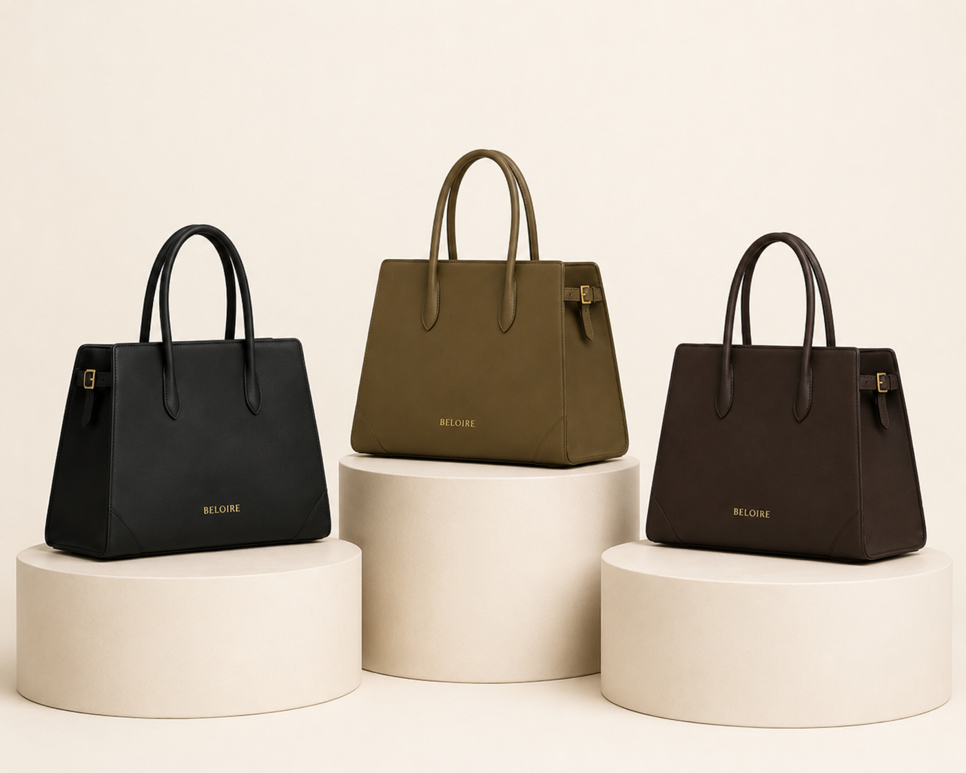 The Beloire handbag in all three colours